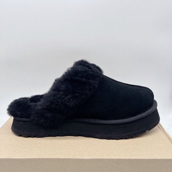 UGG Disquette Slide Slipper Shearling Platform Sandal Black Women's US 12 NEW!!! - Picture 8 of 12